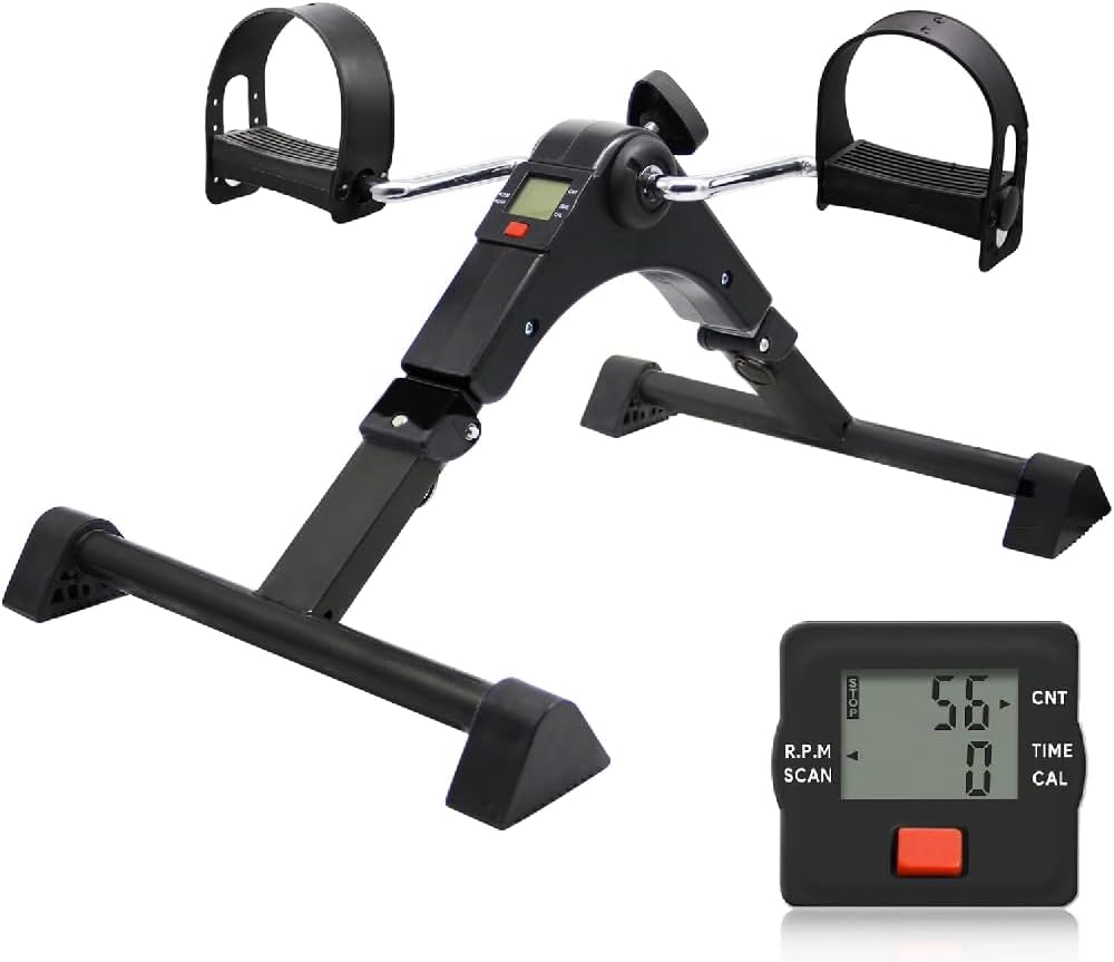 Mini Bicicleta Bike Ergométrica Pedaleira Cicloergômetro com Visor LCD para Fisioterapia das Pernas e Braços