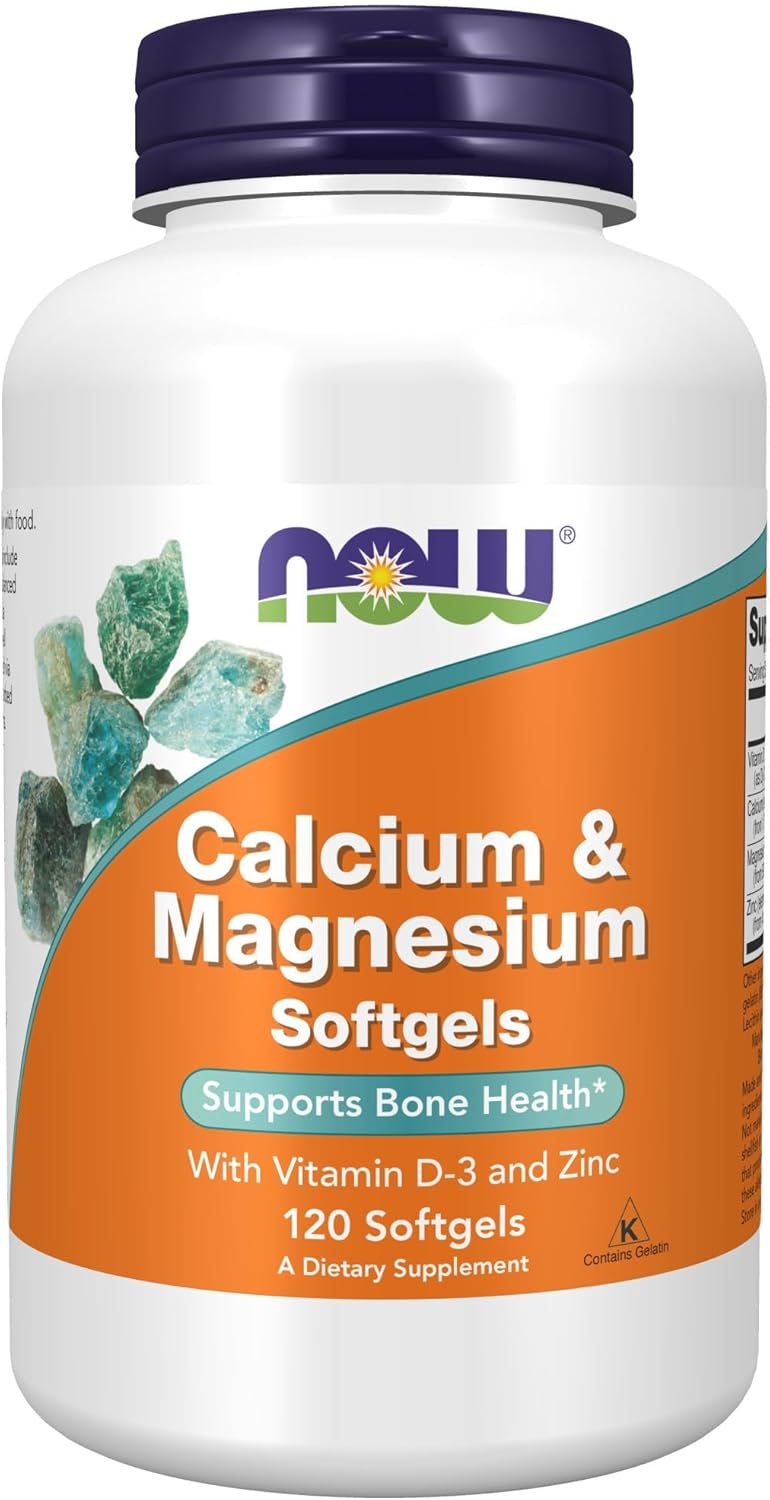 NOW Meals – Cálcio e Magnésio – 120 Cápsulas gelatinosas
