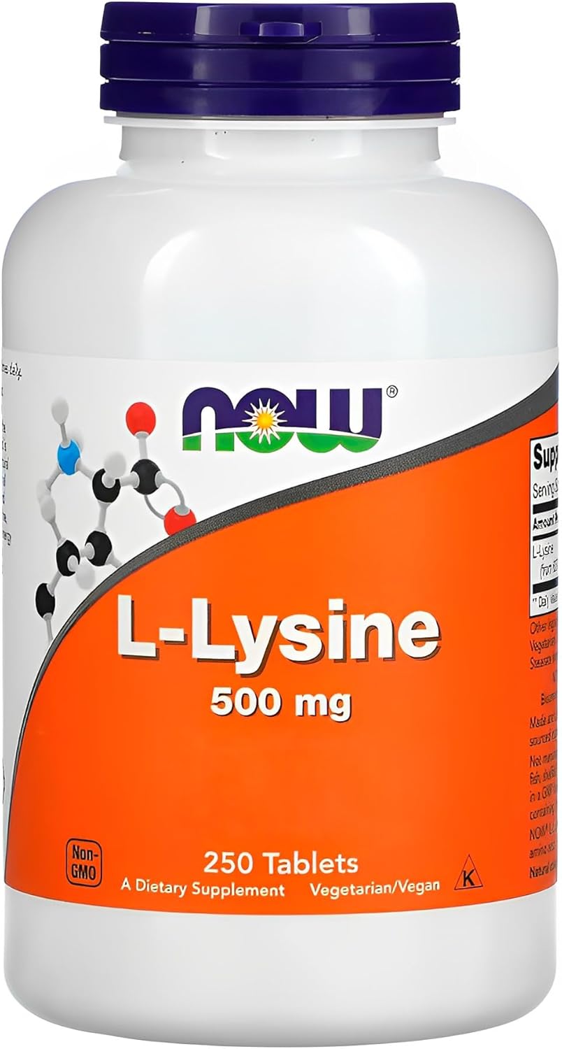 NOW Meals L-lisina 500mg 250 Tablets Importado