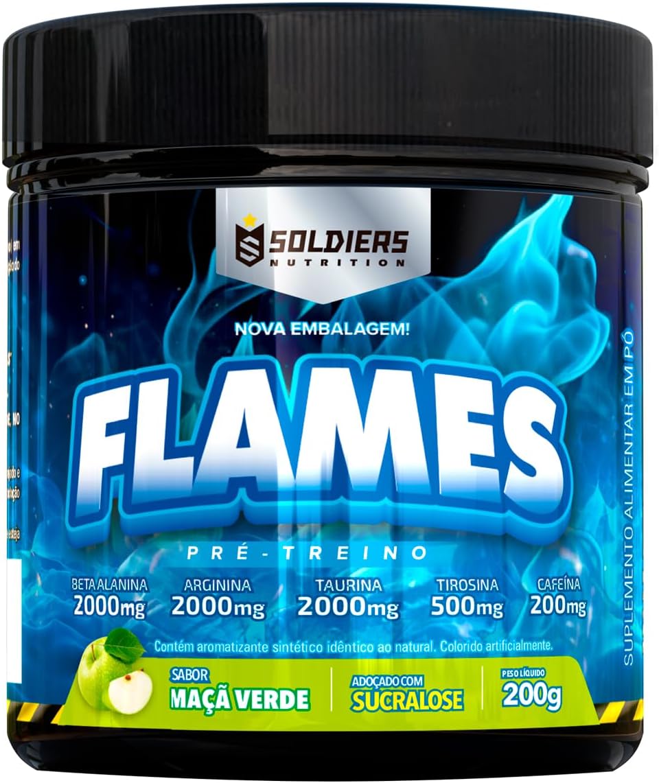 Pré-Treino Flames Maçã Verde 200g – Troopers Vitamin