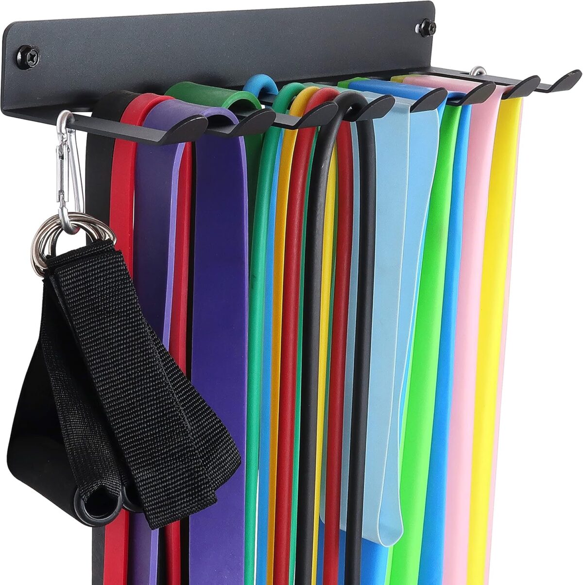 Rack de armazenamento para academia, suporte de parede, suporte de barra resistente para armazenamento de academia para equipamentos de academia, faixas de exercícios, cintos de levantamento e cordas, acessórios de academia
