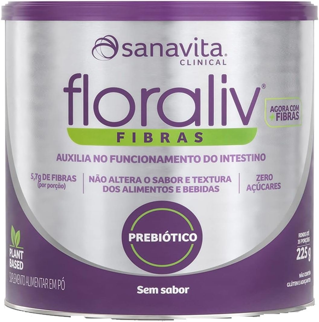 Sanavita Floraliv - Fibras para Saúde Intestinal - Lata 195g