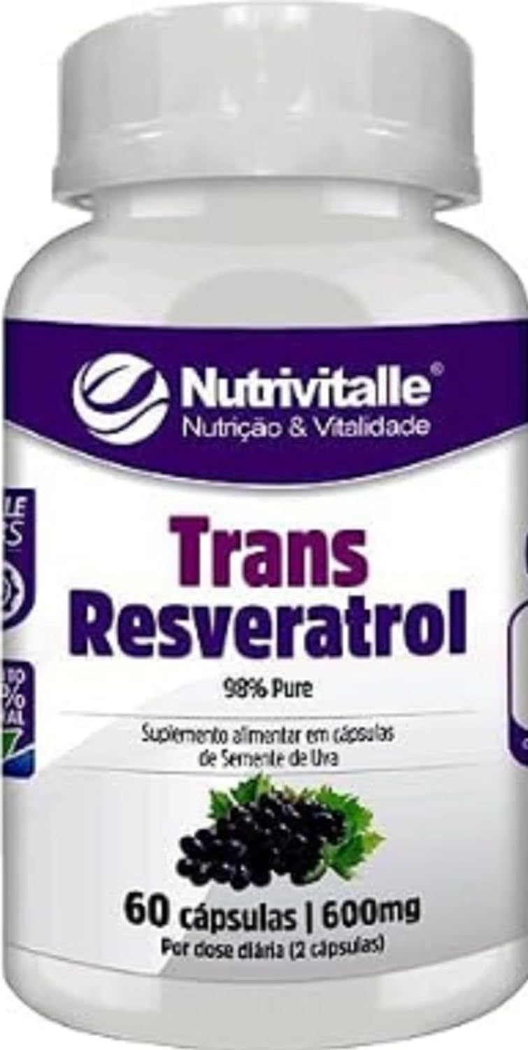 Trans Reveratrol 98% Pure 600mg 60 Cápsulas Nutrivitalle