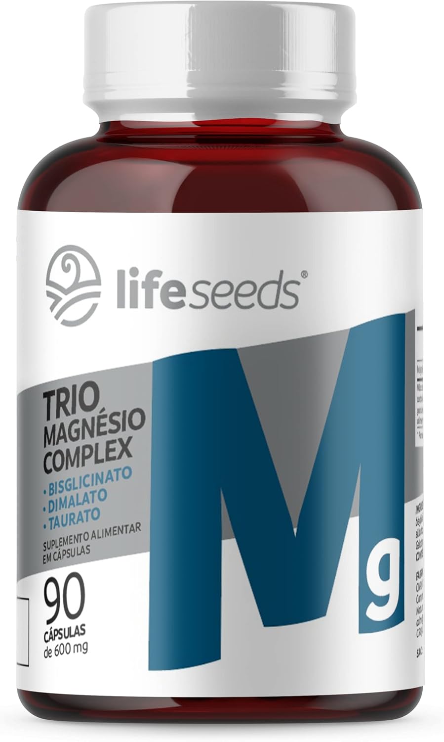 Trio Magnésio Complicated (Bisglicinato + Dimalato + Taurato) 350 mg – Alta Concentração – 90 Cápsulas