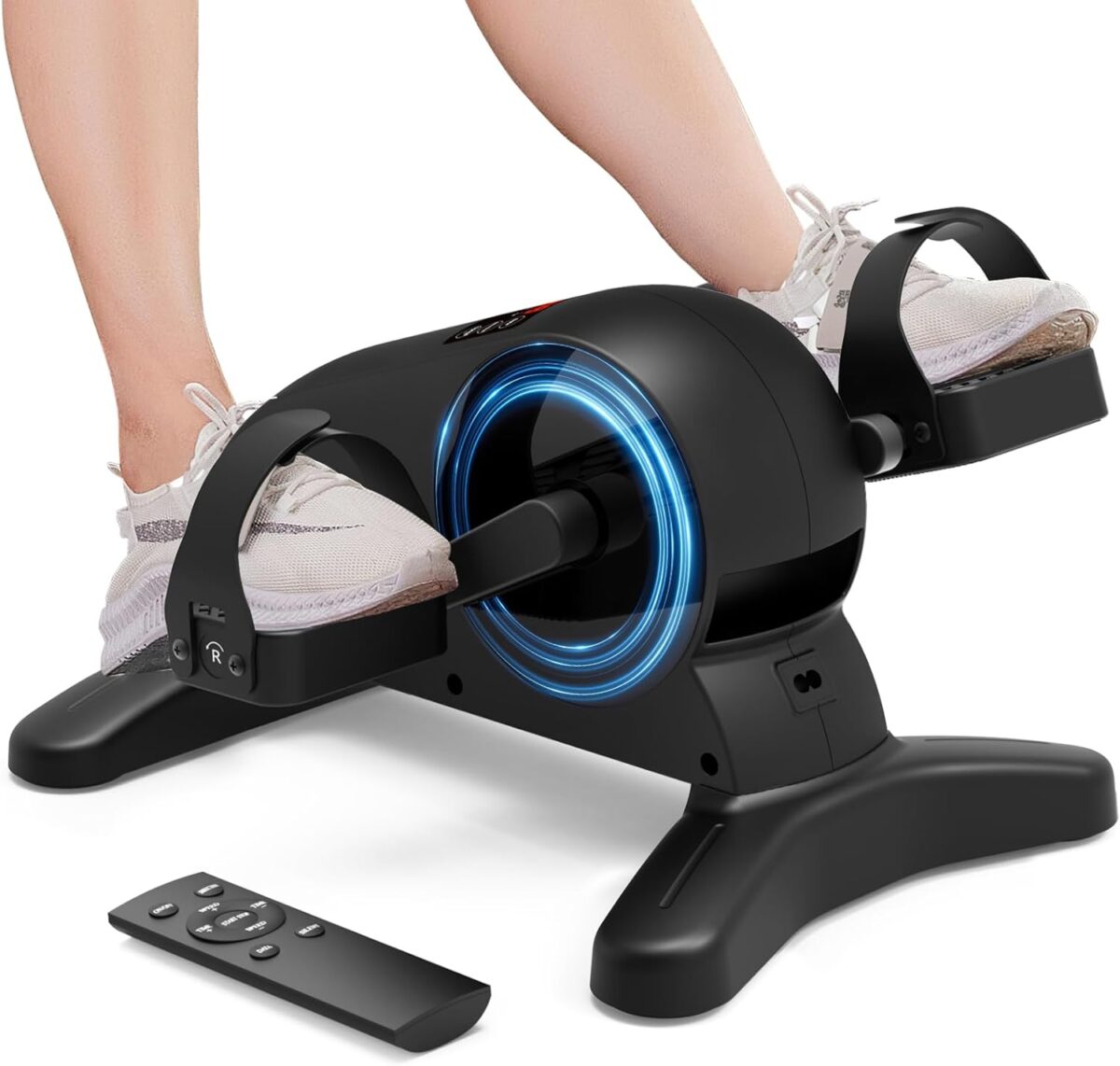 UKEEP Mini exercitador de pedal para bicicleta ergométrica sob a mesa, pedal de bicicleta com configuração motorizada, ciclo de perna/braço para idosos, fisioterapia, com 12 velocidades ajus