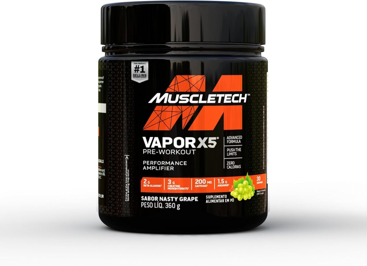 Vapor X5 - Pre Workout Muscletech Sabor: Nasty Grape 360G