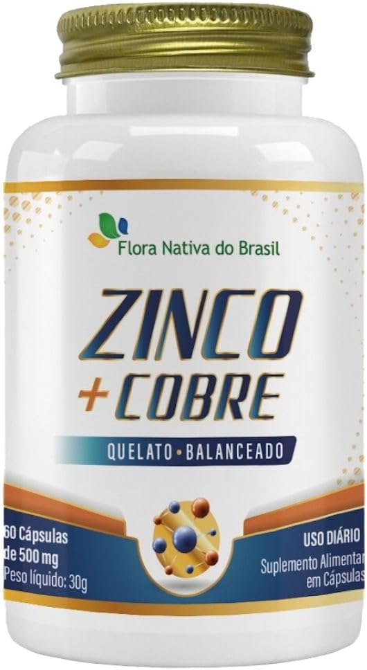 Zinco + Cobre Quelato 60 cápsulas – Flora Nativa