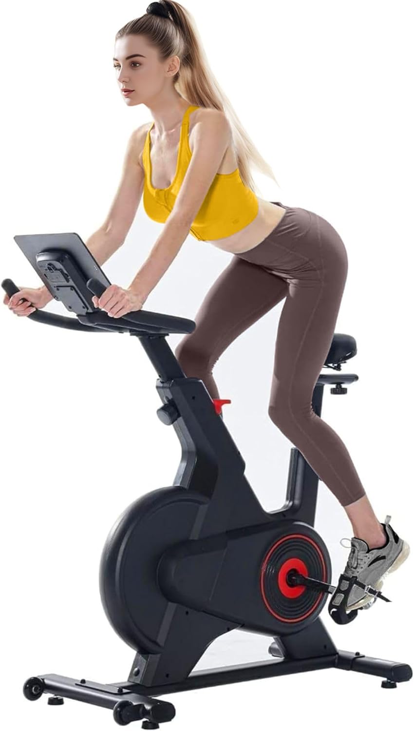 yoyomax Bicicleta ergométrica, bicicleta estacionária magnética, bicicleta de ciclismo interno – Máquina de bicicleta estacionária de health com almofada de assento confortável e visor digital com pulso